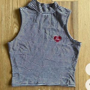 Not Sorry Striped Crop Top S